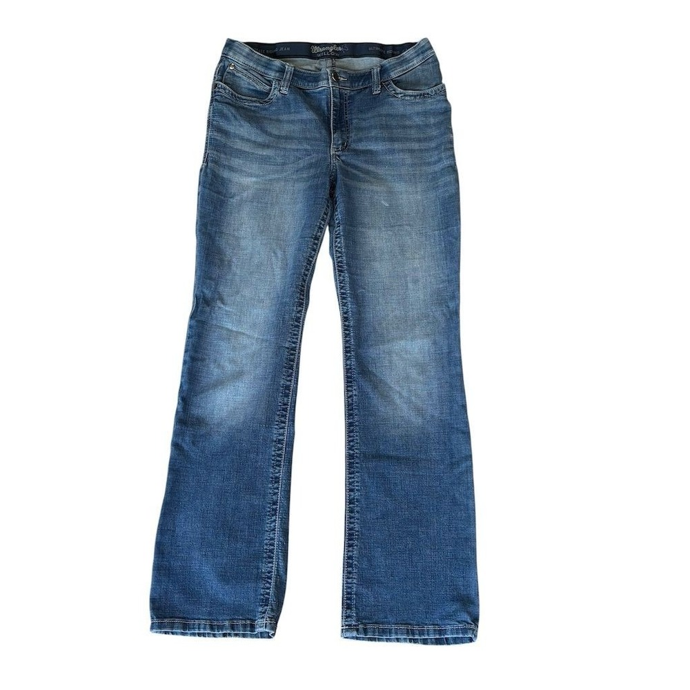 Wrangler Willow Women's  Bootcut Jeans Size 15 Blue Dark Wash Embroidered Pocket